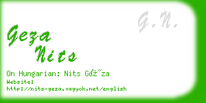 geza nits business card